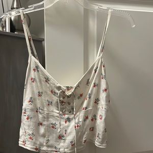 Floral Crop-Top w/ clips on the back.